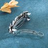 Olbye Rhinestone Hair Clip Silver Hair Clip Pearl Hair Barrette Holder For Women and Girls 1Pcs