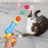 lasuroa 2pcs Cat Toy Balls Launcher, Interactive Cat Toy Ball with 30 Soft Pom Pom Balls Kitten Toys Cat Toys for Indoor Cats for Training Playing Pet Supplies