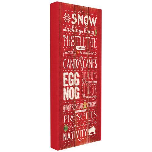 Stupell Industries Christmas Season Typography Canvas Wall Art, 10 x 24, Multi-Color