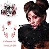 Halloween Spider Face Temporary Tattoo Stickers Face Shoulder Arm Back Scary Spiderweb Witch Makeup Kit for Halloween Costume Cosplay Theme Masquerade Party (Red)