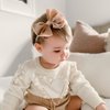 YanJie Velvet Baby Girl Bows Headband Leopard Baby Hair Bows Newborn Handmade Baby Headbands Nylon Hairbands Hair Accessories for Infant Toddlers Kids(4.5 leopard Beige Khaki)