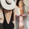 6 Sheets White Henna Temporary Tattoos for Women Girls Lace Fake Tattoo Stickers Mystery Sexy Mandala Flower Body Art Design Waterproof Henna Sticker DIY Goddess Look
