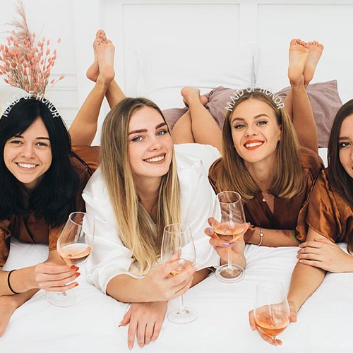 BAHABY Silver MAID OF HONOR Headband Bachelorette Party Decorations Rhinestone Bridesmaid Headbands for Bridal Shower, Bachelorette Party, Wedding