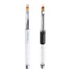 LWBTOSEE 2pcs Ombre Nail Brush for Nail Art Gradient Painting Rhinestone Handle Drawing UV Gel Pen Manicure Nail Art Brush Tool (Black&White)