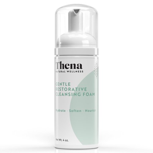 Organic Face Wash Gentle Hydrating Facial Foaming Cleanser for Dry Skin Fragrance Free - Organic & Natural Skin Care, Vegan - Thena RESTORE Essential Routine Collection
