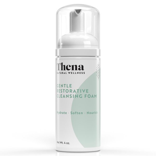 Organic Face Wash Gentle Hydrating Facial Foaming Cleanser for Dry Skin Fragrance Free - Organic & Natural Skin Care, Vegan - Thena RESTORE Essential Routine Collection