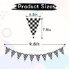VILIFEVER 2 Pieces Black and White Checkered Flags Banner, Double Sided Checkered Pennant Banner for Racing Party Decorations Race Car Baby Shower Birthday Party Supplies