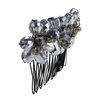 AeraVida Smokey Silver Glow Floral Crystal Bouquet Hair Comb