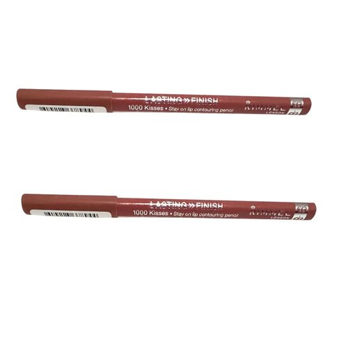 Rimmel Pack of 2 1000 Kisses Lip Liner, Spiced Nude 081