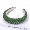 boderier St Patricks Day Headband Green Crystal Rhinestone Padded Headband Wide Bejewelled Hairband Fashion Headbands Hair Accessories (Green)