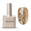 MAYCHAO 15ML Gold Glitter Gel Nail Polish 1Pc Sparkle Light Gold Gel Polish Soak Off UV LED Nail Polish Nail Art Starter Manicure Salon DIY at Home, 0.5 OZ