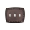 Allen + Roth 3-gang Dark Oil-rubbed Bronze Standard Toggle Metal Wall Plate