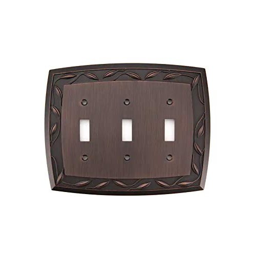 Allen + Roth 3-gang Dark Oil-rubbed Bronze Standard Toggle Metal Wall Plate