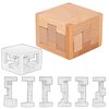 Onietoiy 60 Steps Hard Wooden Cube Brain Teaser Puzzle Toys Mini Size Big Challenge Gamges 3D Assembly and Disentanglement Unlock Toy Unique Learning Gift for Kids and Adults