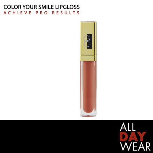 Gerard Cosmetics Color Your Smile Lip Gloss Salmon | Super Pigmented Peach Lip Gloss with LED Light and Mirror | Shiny Finish | Hydrating Liquid Peach Lipstick | Cruelty Free and Made in USA