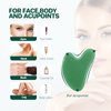 Gua Sha Facial Tool Guasha Board Natural Jade Stone for SPA Acupuncture Therapy Trigger Point Treatment, Relieve Muscle Tensions Reduce Puffiness (Green)