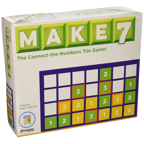 Make 7 - The Connect-The-Numbers Tile Game by Pressman Multi Color, 5"