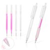 White Microblading Marker Pen Eyebrow Permanent Marker Pen for Permanent Makeup,Eyebrow Press In Core Mapping Pen Stencil with 2 replacement refills (1pen and 2 refills-White)