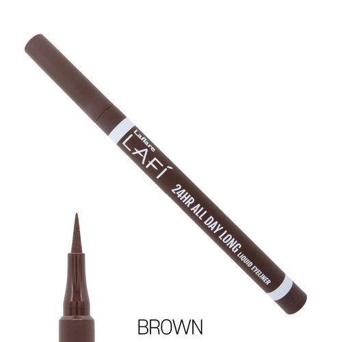 Laflare LAFI Liquid Eyeliner, Super Long Felt Tip, Long-Lasting Makeup, Waterproof & Smudgeproof, All Day Long Eye Liner (Brown)