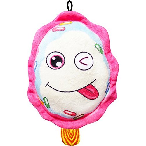 Scoochie Pet Products 476 Plush Ice Cream Bar, 8", White/Pink