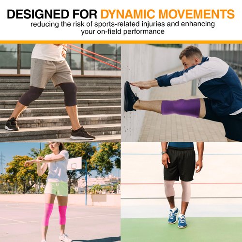 Doc Miller 2 Pack Knee Compression Sleeve Brace for Men & Women - Best Support for Gym Workout, Running, Sports, ACL, Meniscus Tear, Arthritis, Joint Pain Relief & Injury Recovery