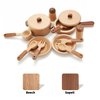 WHOHOLL Wooden Toys Play Kitchen Accessories, Montessori Toys for 1 2 3 4 5 + Years Old Toddlers, Toy Kitchen Play Dishes & Play Food Playset, Birthday Sets for Kids Girls Boys