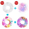 24 Women's Hair Scrunchies Pack - White Cotton Tie-Dye Blanks with 120 Rubber Bands
