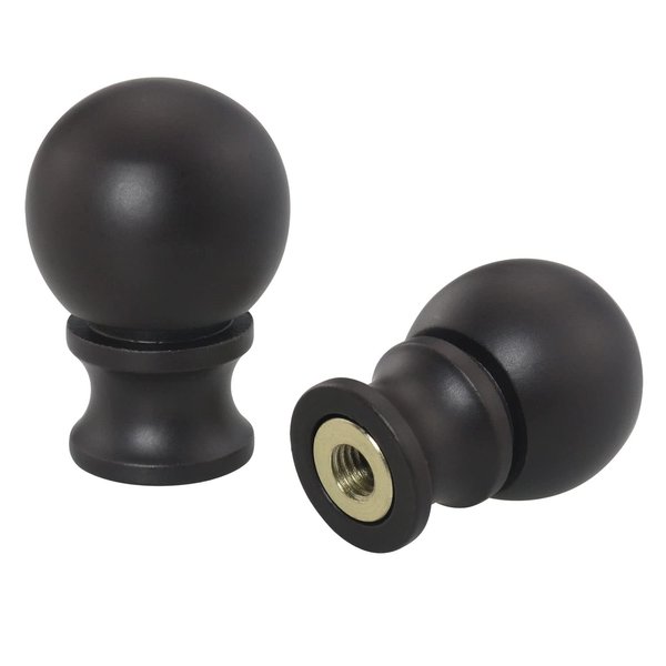 DGBRSM 2pcs Dual -Thread Lamp Finial Oil Rubbed Bronze Steel Ball Knob Lamp Shades Finials Cap Knob Lamp Decoration for Lamp Harp Holder