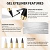 Nicgou Ayky Long Wear Gel Eyeliner, Rationalu Gel Eyeliner, Natural Black Eyeliner Cream, Waterproof Long Wear Gel Eyeliner, Waterproof ＆ Smudge-Proof Matte Gel Eyeliner (01# Silver)