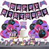 Video Game Birthday Party Decoration Set, Purple Game Birthday Party Supplies, Includes Birthday Banner Balloon Cake Decoration