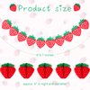 Outus 12 Pcs Strawberry Birthday Party Decorations Supplies Include 5 Strawberry Honeycomb Balls 1 Strawberry Garland 6 Paper Fans Decor Strawberry Themed Decorations for Birthday Party