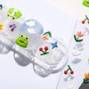 Frog Nail Stickers Summer Nail Decals 5D Embossed Nail Art Stickers Flower Rainbow Cherry Nail Design Self-Adhesive Nail Transfer Decals Cute Nail Art Supplies for Women Manicure Charms Decorations