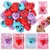 28PCS Valentines Day Heart Stress Balls with Cards Stress Relief Face Squeeze Toys for Kids' Toddlers Valentine Party Favors,Valentines Gift,Party School Supplies,Classroom Exchange