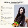 BSMKCL Batana Oil Volumizing Hair Care Set, Repairs Frizzy Hair, Deep Nourishes Scalp, Smooth Hair Travel Set for Women and Men Include Shampoo Conditioner Hair Mask Hair Oil