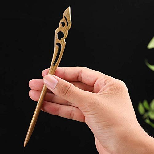 Aeyistry 1 Piece Hair Stick Vintage Style Carved Wooden Hair Chinoiserie Decorative Accessory,Verawood.