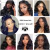 Foreverlove Body Wave Lace Front Wigs Human Hair Pre Plucked with Baby Hair 200% Density Unprocessed Brazilian Virgin Remy Human Hair 13x4 Transparent Lace Frontal Wigs for Women (12 Inch)