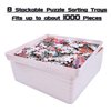 8 Puzzle Sorting Trays with Lid 8x8 Premiunm Puzzle Trays for Puzzle Lovers for Puzzles Up to 1000-1500 Pieces,Puzzle Tray, Convenient Tool for Puzzle Lovers (White)