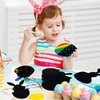 GOMANCHE 48 Pcs Easter Scratch Crafts for Kids, Rabbit Bunny Carrot Easter Egg Rainbow Scratch Paper Ornaments with Wooden Stick and Ribbon for Easter Party Favors