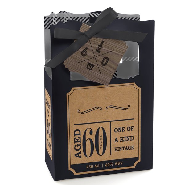 Big Dot of Happiness 60th Milestone Birthday Party Favor Boxes - Set of 12