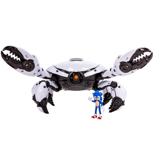 Sonic The Hedgehog Sonic 3 Movie Toys Crab Mech Pinching Claws Playset with 2.5 Inch Sonic Action Figure Officially Licensed 3 Movie Playset Toys for Kids