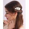 Rumtock White Flower Hair Comb for Wedding Brides Cute Silver Hair Piece for Women Special Occasion