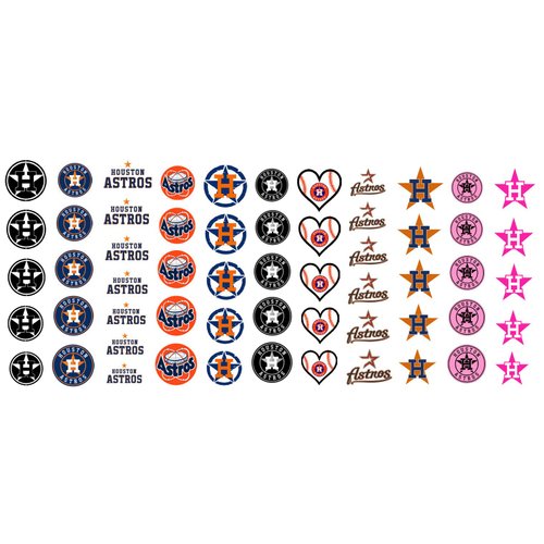 Sports Team for Houston ,TX Baseball Waterslide Nail Art Decals - Salon Quality!
