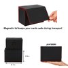 Venssu MTG Deck Box for Commander or Prime Card Display with Dice Tray,Card Deck Box Fits 200 Single Sleeved Cards, TCG Card Storage Box with 2 Dividers and 1 magnetic card holder (Black＆Red)