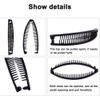 Black and Brown Vintage Clincher Hair Clips and Combs Set - Thick Curly Long Hair Accessories with Fish Grip Slide Claws for Women