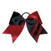 New "CONFETTI STRIPES Red Black" Cheer Bow Pony Tail 7 Inch Girls Hair Bows Cheerleading Dance Practice Football Games Competition Birthday Tick Tock Grosgrain Ribbon