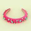 Womens Velvet Padded Headbands Crystal Turquoise Embellished Mixed Top Hairband Thick Rhinestone Vintage hair accessories Band Headband