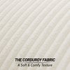 Mecatny Corduroy Throw Pillow Covers 18x18 Set of 2 - Striped Decorative Pillow Covers for Living Room, Bed - Soft Square Couch Pillow Covers for Sofa - Cream White