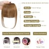 BUPPLER Clip in Bangs 100% Real Human Hair Pieces Hair Clip on bangs for women Faux Bangs Clip in Hair Extensions with Hair Roller for Daily Wear(5.5 * 6 Inch, Light Brown)