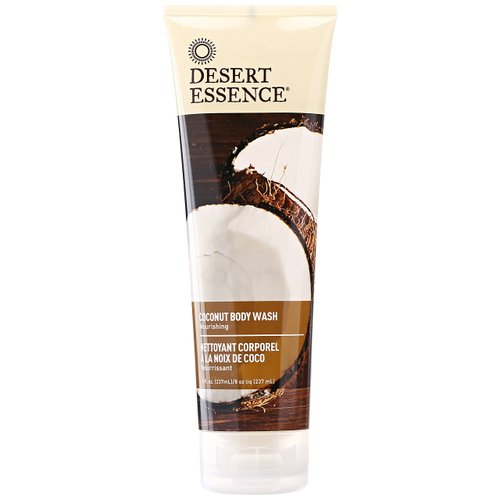 Desert Essence Coconut Body Wash - Nourishing Body Wash with Jojoba Oil, Organic Coconut Oil, Shea Butter - Vegan, Cruelty-Free, Gluten-Free - Hydrating Natural Body Wash for Smooth Skin Care - 8 oz
