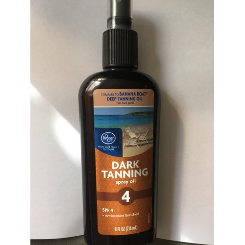 KROGER DARK TANNING OIL SPF 4 ANTIOXIDANT ENRICHED 8 FL OZ
